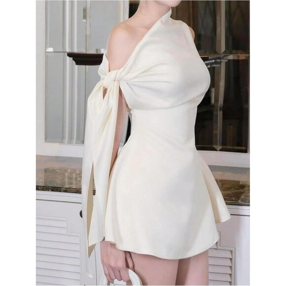 Women's Off Shoulder Mini Dress Flared A Line Sleeveless Party Wear - Picture 2 of 5